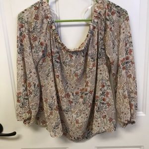 Forever 21 Off the Shoulder Floral Blouse XL
